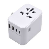 ewent ew1470 adaptador de viaje universal con 4 enchufes de pared  5 puertos usb blanco
