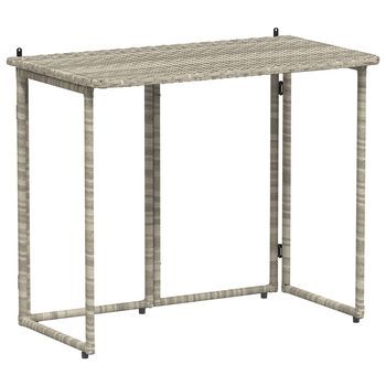 Mesa De Jardín，mesa Para Exteriores，mesa De Patio Plegable Gris Claro 90x51x75 Cm Ratán Sintético