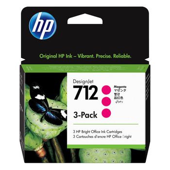HP 712 (3ED78A) pack 3x cartucho de tinta magenta (original)