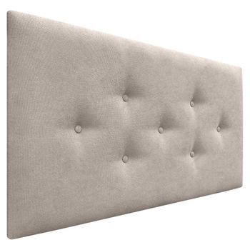 Dhome Cabecero De Tela Acualine Con 3 Hileras Intercaladas De Botones Cabezal Tapizado Cama Lujo(beige, 90cm)
