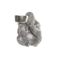 figura resina 32x265x36 gorila plateado