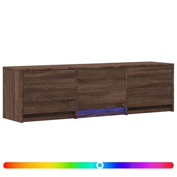 Mueble De Tv Con Led 140 X 34 X 40 Cm Roble Marrón Vidaxl