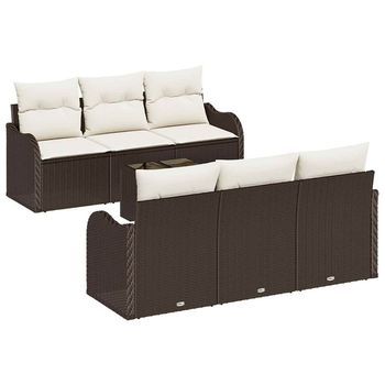 Conjunto De Sofá De Jardín Marrón 55 X 55 X 37 Cm Vidaxl