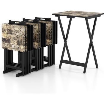 4 Mesas Plegables Camping Costway 48 X 40 X 67 Cm