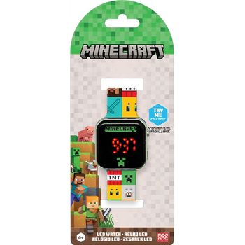 KIDS RELOJ LED MINECRAFT PERSONAJES RELOJES 3x1x21 Cms.