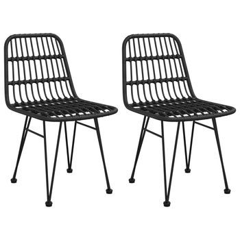 Pack 2 Uds Sillas De Jardín | Silla De Exterior | Sillón Ratán Sintético Negro 48x62x84 Cm