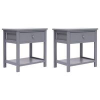 mesitas de noche 2 unidades madera de paulownia gris 40x29x42cm vidaxl