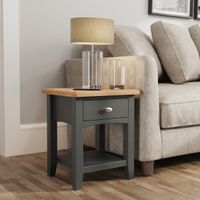 arlia oak and grey side table