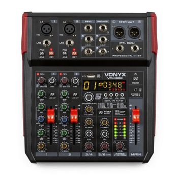 Mezclador de audio Vonyx VM-KG06 6 canales Bluetooth ecualizador 3 bandas