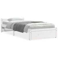 estructura de cama sin colchon madera maciza blanco 100x200 cm vidaxl
