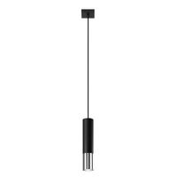 lampara de techo cromo negro acero alt 100 cm