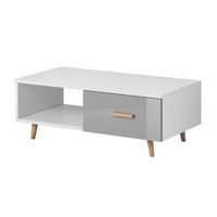 mesa baja eden 110 cm r 1 cajon y 1 nicho r blanco y gris