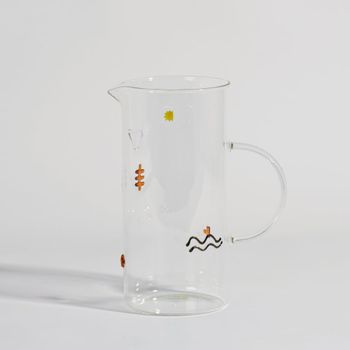 Jarra de pasta de vidrio con motivos multicolores, 1,34 l