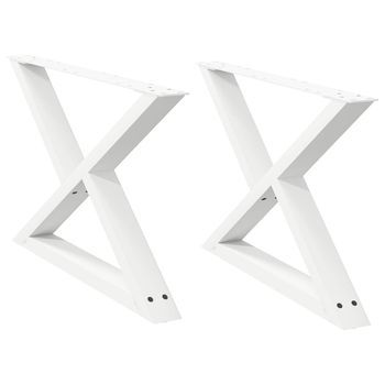 Patas Para Mesa，pierna De Mesa De Centro 2 Uds Acero Blanco 70x(42-43,3) Cm