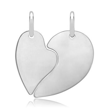 Colgante dos mitades de un corazón plata 925