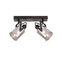 nurnberg - foco de techo de metal color negro 30 cm 2 luces e14