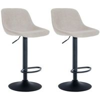 set de 2 taburetes de bar loft tela crema 49x43x79 cm clp