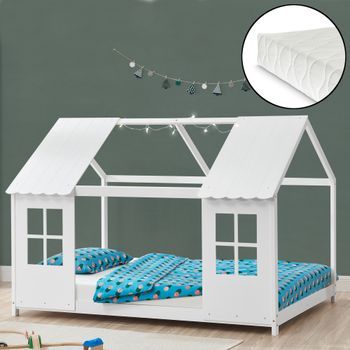 Cama Para Niños Tostedt Con Colchón 90x200 Cm - Blanco [en.casa]