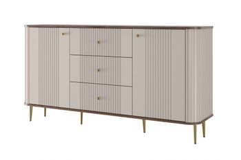 Cómoda de 2 puertas y 3 cajones con pie de metal 160x85 cm