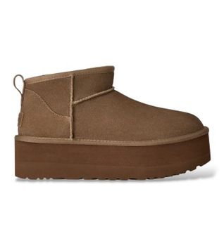 UGG para mujer. 1135092 Botines de Piel Classic Ultra Mini Platform marrón (39), 3 a 5cm, Ninguno, Casual