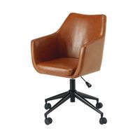 silla de oficina giratoria de poliuretano marron