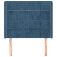 cabecero cama mueble de dormitorio con orejas de terciopelo oscuro 83 x 16 x 118128 cm azul m020003737