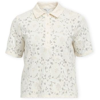 Object Polo Bianca Shirt - White Sand para mujer