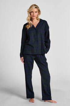Hunkemöller Pantalones de pijama de franela Azul