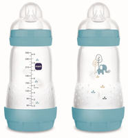 mam biberon easy start anti-colic flujo medio azul mate 2-4m 260 ml 2 uds