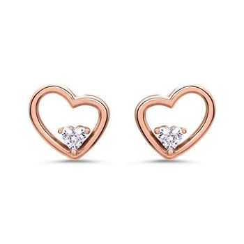 Pendientes de plata 925 corazones para mujer, rosa