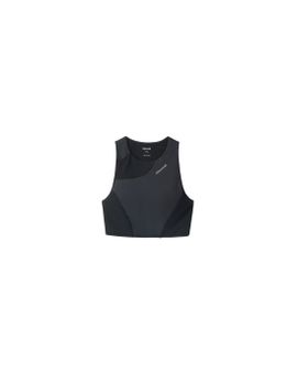 Camiseta de Trail Nnormal Cropped Top Mujer Negro