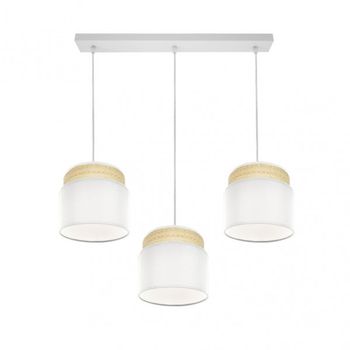 FABRILAMP Lampara lineal blanco/natural mmodelo Kandy 3 luces regulable