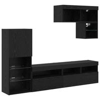 unidades de pared para tv montaje en la pared 6 uds  mueble de salon  gabinete de tv roble negro