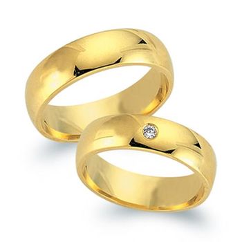 Alianzas 8 quilates oro amarillo con diamante