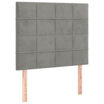 Cabecero De Cama Gris Claro 90x5x118/128 Cm Terciopelo Vidaxl