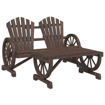 Conjunto De Muebles De Jardín 2 Uds | Mesa Y Sillas Madera Maciza De Abeto