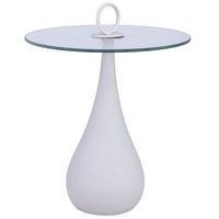 mesa auxiliar de metal y cristal 40x40x42551h cm blanco