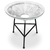 mesa de jardin - mesa auxiliar - acapulco blanco