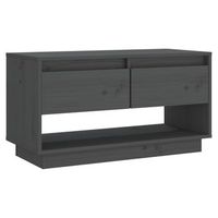 mueble tv  mueble de salon  armario tv de madera maciza de pino gris 74x34x40 cm