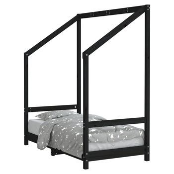 Estructura De Cama Para Niños Madera De Pino Negro 70x140 Cm Vidaxl