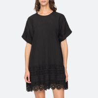 sea new york rosina linen-blend tunic dress - xs