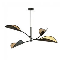 lampara de techo flik negro 4 luces