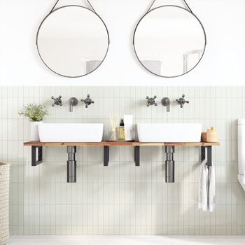 Encimera Tocador Baño Madera Acacia Acabado Aceite 120x40x2 Cm