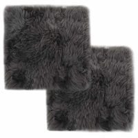 cojines de silla 2 uds piel de oveja real gris claro 40x40 cm vidaxl