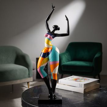 Mujer de resina multicolor 12,5x10x38 cm