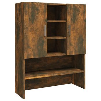 Armario Para Lavadora Color Roble Ahumado 70,5x25,5x90 Cm Vidaxl