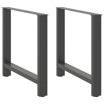 Patas Para Mesa De Comedor Antracita (2 Unidades, 70 X 72-73 Cm, Acero) Vidaxl
