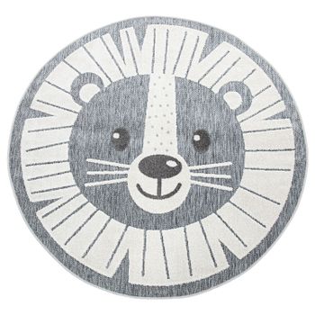 Alfombra infantil para interior y exterior Twitara gris  120 cm redondo