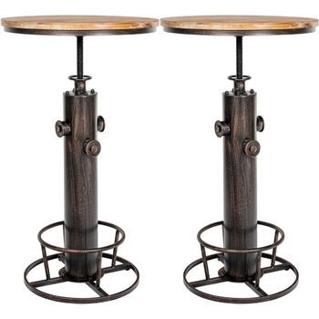 Juego De 2 Mesas De Bar Ruhr Metal Bronce Ø 54 Cm Clp