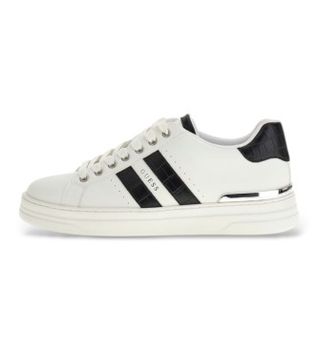 Guess para hombre. FMFWYCLEA12 Zapatillas de Piel Wycron blanco (44), Plano, Cordones, Casual